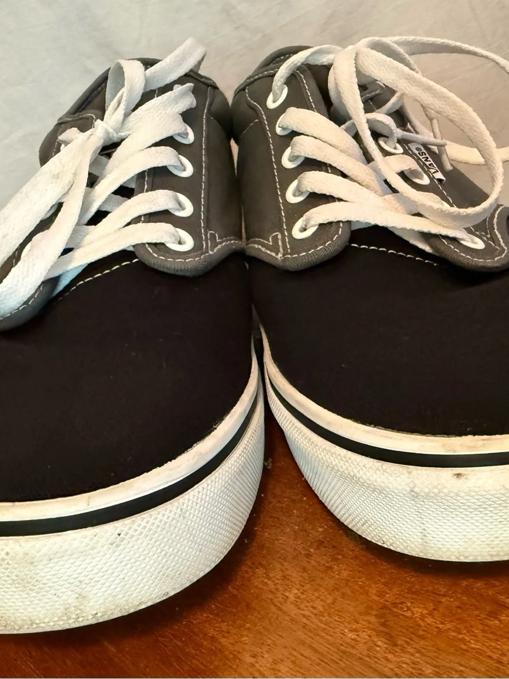 Vans Two-Tone Black and Gray Low-Top Canvas Sneakers